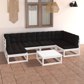 7-piece garden furniture set with solid pine wood cushions by vidaXL, Garden sets - Ref: Foro24-3076740, Price: 593,12 €, Dis...