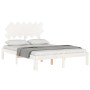 White solid wood bed frame with headboard 120x200 cm by vidaXL, Beds and slatted bases - Ref: Foro24-3193722, Price: 130,50 €...