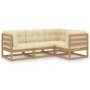 4-piece garden furniture set with solid pine wood cushions by vidaXL, Garden sets - Ref: Foro24-3076597, Price: 516,99 €, Dis...