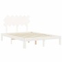 White solid wood bed frame with headboard 120x200 cm by vidaXL, Beds and slatted bases - Ref: Foro24-3193722, Price: 130,50 €...