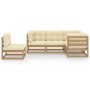 5-piece garden furniture set with solid pine wood cushions by vidaXL, Garden sets - Ref: Foro24-3076627, Price: 553,99 €, Dis...