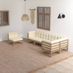 Garden furniture 6 pieces with cushions made of solid pine wood by vidaXL, Garden sets - Ref: Foro24-3076637, Price: 706,99 €...