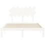 White solid wood bed frame with headboard 120x200 cm by vidaXL, Beds and slatted bases - Ref: Foro24-3193722, Price: 130,50 €...