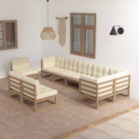 9-piece garden furniture set with solid pine wood cushions by vidaXL, Garden sets - Ref: Foro24-3076687, Price: 1,00 €, Disco...