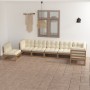 7-piece garden furniture set with solid pine wood cushions by vidaXL, Garden sets - Ref: Foro24-3076647, Price: 761,99 €, Dis...