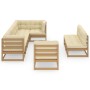 Garden furniture 8 pieces and cushions solid pine wood by vidaXL, Garden sets - Ref: Foro24-3076677, Price: 958,99 €, Discoun...