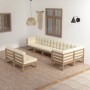 Garden furniture 8 pieces and cushions solid pine wood by vidaXL, Garden sets - Ref: Foro24-3076667, Price: 958,99 €, Discoun...