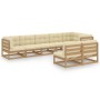 Garden furniture 8 pieces and cushions solid pine wood by vidaXL, Garden sets - Ref: Foro24-3076667, Price: 958,99 €, Discoun...