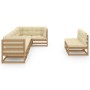 Garden furniture 8 pieces and cushions solid pine wood by vidaXL, Garden sets - Ref: Foro24-3076667, Price: 958,99 €, Discoun...