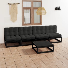 5-piece garden furniture set with solid pine wood cushions by vidaXL, Garden sets - Ref: Foro24-3076398, Price: 467,99 €, Dis...