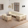 Garden furniture 8 pieces and cushions solid pine wood by vidaXL, Garden sets - Ref: Foro24-3076707, Price: 999,58 €, Discoun...