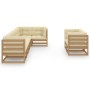 Garden furniture 8 pieces and cushions solid pine wood by vidaXL, Garden sets - Ref: Foro24-3076707, Price: 999,58 €, Discoun...