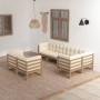 Garden furniture set 7 pieces and cushions solid pine wood by vidaXL, Garden sets - Ref: Foro24-3076697, Price: 787,02 €, Dis...