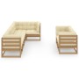 Garden furniture set 7 pieces and cushions solid pine wood by vidaXL, Garden sets - Ref: Foro24-3076697, Price: 787,02 €, Dis...