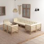 Garden furniture set 9 pieces and cushions solid pine wood by vidaXL, Garden sets - Ref: Foro24-3076727, Price: 1,00 €, Disco...