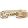 Garden furniture set 9 pieces and cushions solid pine wood by vidaXL, Garden sets - Ref: Foro24-3076727, Price: 1,00 €, Disco...