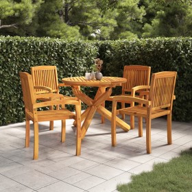 5-teiliges Garten-Essset aus massivem Teakholz von vidaXL, Gartensets - Ref: Foro24-3073201, Preis: 578,66 €, Rabatt: %