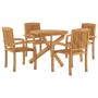 5-teiliges Garten-Essset aus massivem Teakholz von vidaXL, Gartensets - Ref: Foro24-3073201, Preis: 572,99 €, Rabatt: %