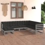 Gartenmöbelset 7-teilig und Kissen aus massivem Kiefernholz von vidaXL, Gartensets - Ref: Foro24-3076756, Preis: 595,15 €, Ra...