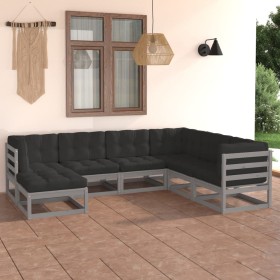 7-piece garden furniture set with solid pine wood cushions by vidaXL, Garden sets - Ref: Foro24-3076756, Price: 594,99 €, Dis...