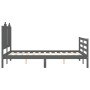 Gray solid wood bed frame with headboard 120x200 cm by vidaXL, Beds and slatted bases - Ref: Foro24-3194178, Price: 150,62 €,...