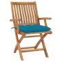 Folding garden chairs 8 pcs solid teak wood with cushions by vidaXL, Garden chairs - Ref: Foro24-3072796, Price: 984,40 €, Di...