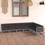 Set de muebles de jardín 7 pzas con cojines madera pino gris de vidaXL, Conjuntos de jardín - Ref: Foro24-3076796, Precio: 64...