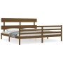 Estructura cama y cabecero madera maciza marrón miel 200x200 cm de vidaXL, Camas y somieres - Ref: Foro24-3195114, Precio: 16...