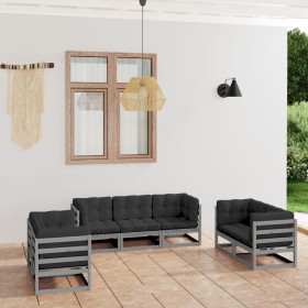 7-piece garden furniture set with solid pine wood cushions by vidaXL, Garden sets - Ref: Foro24-3076501, Price: 637,94 €, Dis...