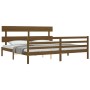 Estructura cama y cabecero madera maciza marrón miel 200x200 cm de vidaXL, Camas y somieres - Ref: Foro24-3195114, Precio: 16...