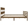 Estructura cama y cabecero madera maciza marrón miel 200x200 cm de vidaXL, Camas y somieres - Ref: Foro24-3195114, Precio: 16...