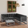 6-piece garden furniture set with solid pine wood cushions by vidaXL, Garden sets - Ref: Foro24-3076551, Price: 475,95 €, Dis...