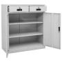 Office cabinet with flower pot light gray steel 90x40x125 cm by vidaXL, Lockers and storage cabinets - Ref: Foro24-3095270, P...