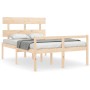 Bed for seniors with solid wood headboard 140x200cm by vidaXL, Beds and slatted bases - Ref: Foro24-3195351, Price: 141,99 €,...