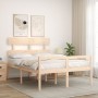 Bed for seniors with solid wood headboard 140x200cm by vidaXL, Beds and slatted bases - Ref: Foro24-3195351, Price: 141,99 €,...