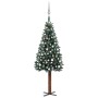 Árbol de Navidad delgado con luces y bolas verde 180 cm de vidaXL, Arboles de navidad - Ref: Foro24-3077912, Precio: 88,56 €,...