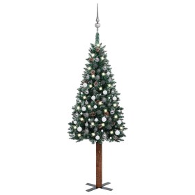 Schlanker Weihnachtsbaum mit Lichtern und Kugeln grün 180 cm von vidaXL, Weihnachtsbäume - Ref: Foro24-3077912, Preis: 88,56 ...