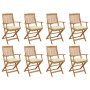 Folding garden chairs 8 units and solid acacia wood cushions by vidaXL, Garden chairs - Ref: Foro24-3075102, Price: 412,37 €,...