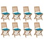 8 pcs folding garden chairs and solid acacia wood cushions by vidaXL, Garden chairs - Ref: Foro24-3075132, Price: 384,43 €, D...