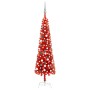 Árbol de Navidad delgado con LEDs y bolas rojo 180 cm de vidaXL, Arboles de navidad - Ref: Foro24-3078123, Precio: 63,89 €, D...