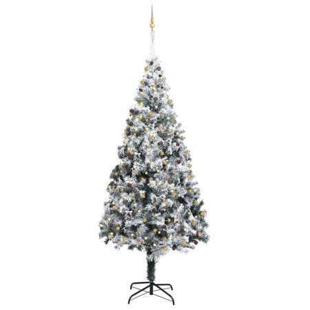 Árbol de Navidad con luces LEDs, bolas y nieve verde 400 cm de vidaXL, Arboles de navidad - Ref: Foro24-3077795, Precio: 468,...