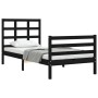 Estructura de cama con cabecero madera maciza negro 100x200 cm de vidaXL, Camas y somieres - Ref: Foro24-3193980, Precio: 119...