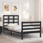 Estructura de cama con cabecero madera maciza negro 100x200 cm de vidaXL, Camas y somieres - Ref: Foro24-3193980, Precio: 119...