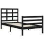 Estructura de cama con cabecero madera maciza negro 100x200 cm de vidaXL, Camas y somieres - Ref: Foro24-3193980, Precio: 119...