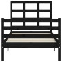 Estructura de cama con cabecero madera maciza negro 100x200 cm de vidaXL, Camas y somieres - Ref: Foro24-3193980, Precio: 119...