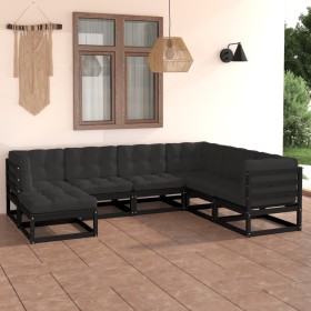 Gartenmöbel-Set 7-teilig und Kissen aus massivem Kiefernholz von vidaXL, Gartensets - Ref: Foro24-3076758, Preis: 751,42 €, R...