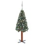 Árbol de Navidad delgado con luces y bolas verde 180 cm de vidaXL, Arboles de navidad - Ref: Foro24-3077909, Precio: 89,54 €,...