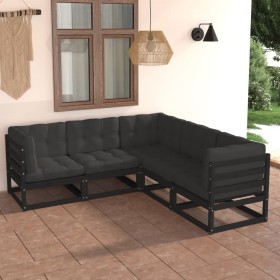 5-teiliges Gartenmöbel-Set mit Kissen aus massivem Kiefernholz von vidaXL, Gartensets - Ref: Foro24-3076778, Preis: 561,08 €,...