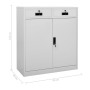 Office cabinet with flower pot light gray steel 90x40x125 cm by vidaXL, Lockers and storage cabinets - Ref: Foro24-3095270, P...