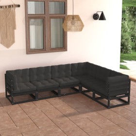 Garden furniture set 6 pieces and cushions solid pine wood by vidaXL, Garden sets - Ref: Foro24-3076788, Price: 654,16 €, Dis...